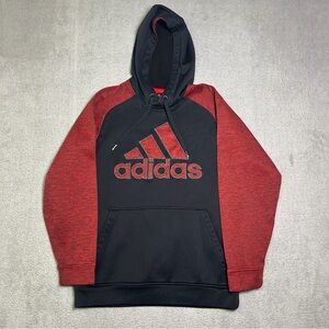 Adidas Clima Warm Tech Fleece Hoodie Men’s Medium Black & Red Pullover